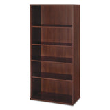 Bush® Series C Collection Bookcase, Five-Shelf, 35.63w x 15.38d x 72.78h, Hansen Cherry (BSHWC24414)