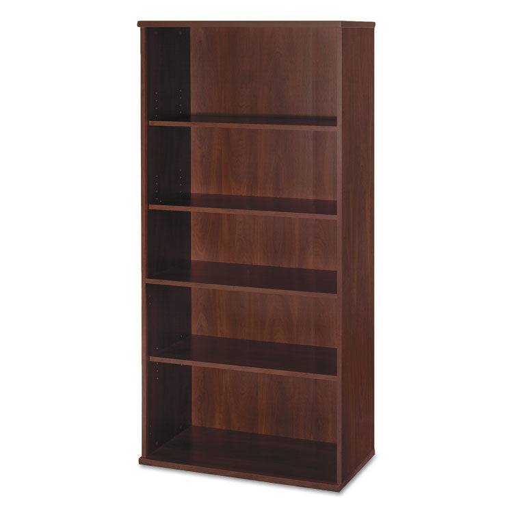 Bush® Series C Collection Bookcase, Five-Shelf, 35.63w x 15.38d x 72.78h, Hansen Cherry (BSHWC24414) Each
