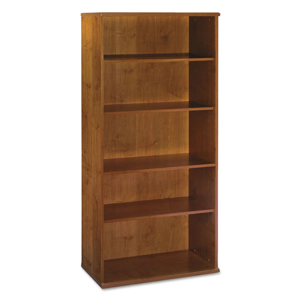 Bush® Series C Collection Bookcase, Five-Shelf, 35.63w x 15.38d x 72.78h, Natural Cherry (BSHWC72414)