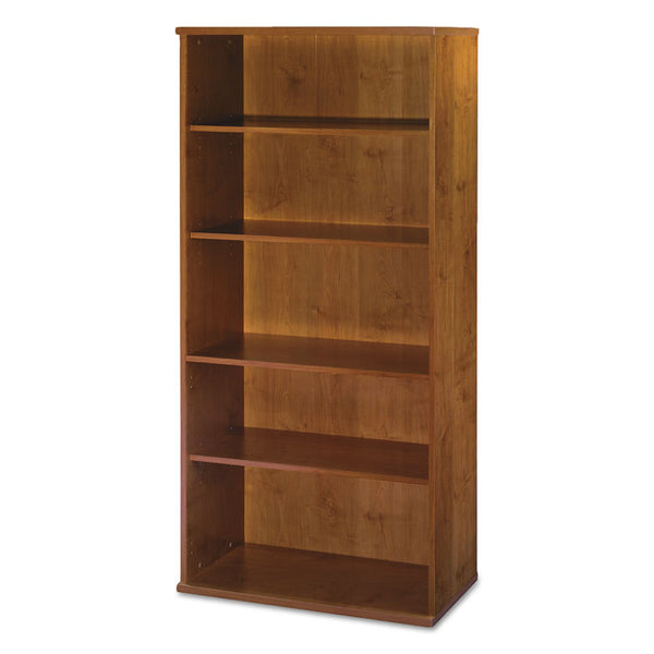 Bush® Series C Collection Bookcase, Five-Shelf, 35.63w x 15.38d x 72.78h, Natural Cherry (BSHWC72414)