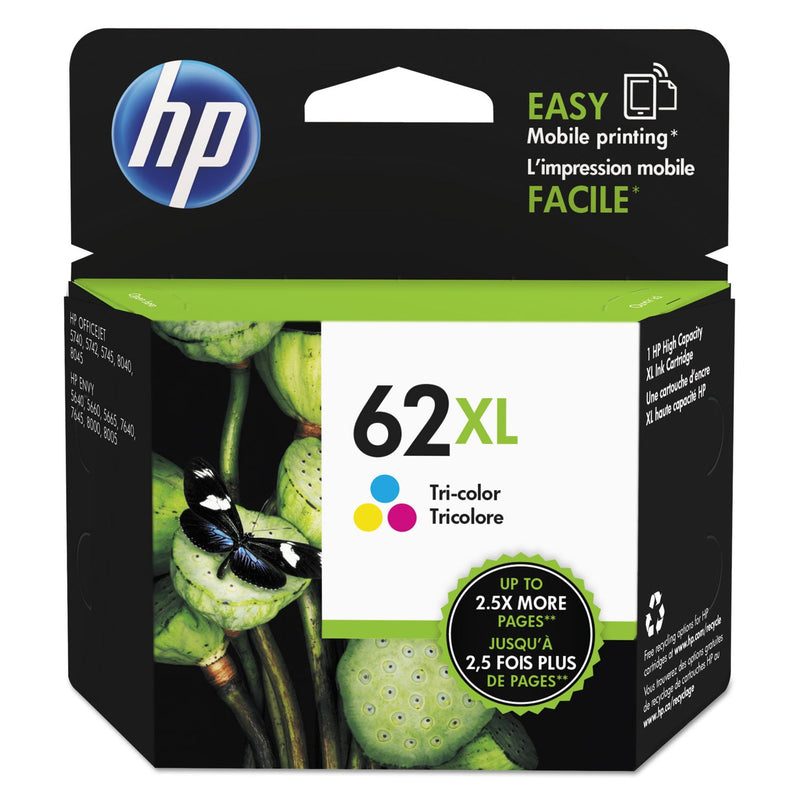 HP HP 62XL, (C2P07AN) High-Yield Tri-Color Original Ink Cartridge (HEWC2P07AN) Each