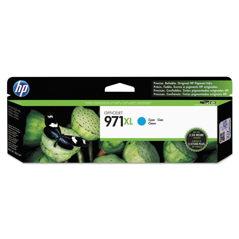 HP HP 971XL, (CN626AM) High-Yield Cyan Original Ink Cartridge (HEWCN626AM) Each