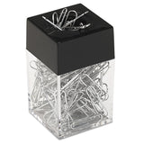 Universal® Paper Clips with (1) Magnetic-Top Desktop Dispenser, #1, Smooth, Silver, 100 Clips/Pack, 12 Packs/Box (UNV72211) Pack of 12