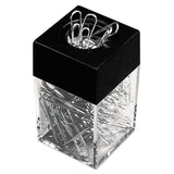 Universal® Paper Clips with (1) Magnetic-Top Desktop Dispenser, #1, Smooth, Silver, 100 Clips/Pack, 12 Packs/Box (UNV72211) Pack of 12