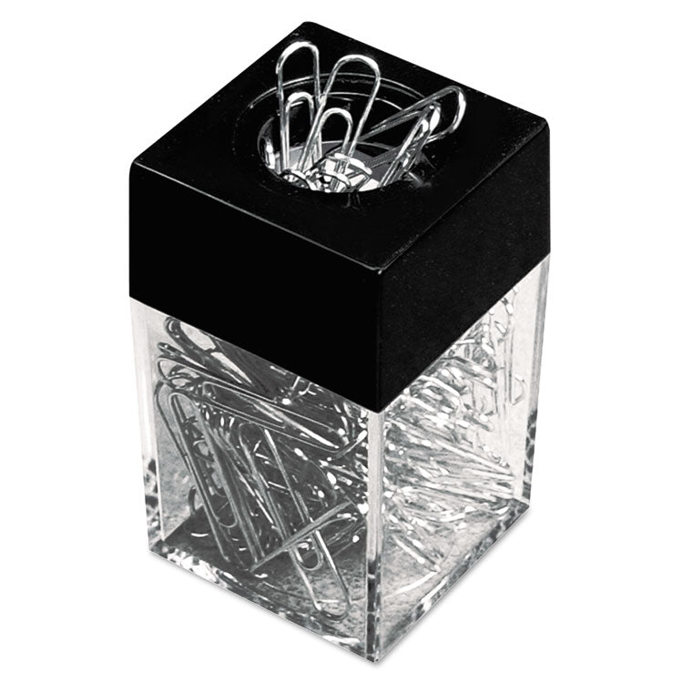 Universal® Paper Clips with (1) Magnetic-Top Desktop Dispenser, #1, Smooth, Silver, 100 Clips/Pack, 12 Packs/Box (UNV72211) Pack of 12