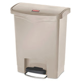 Rubbermaid® Commercial Streamline Resin Step-On Container, Front Step Style, 8 gal, Polyethylene, Beige (RCP1883456) Each