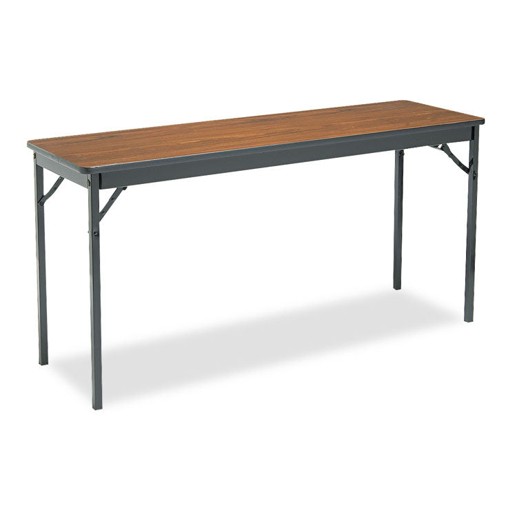Barricks Special Size Folding Table, Rectangular, 60w x 18d x 30h, Walnut/Black (BRKCL1860WA)