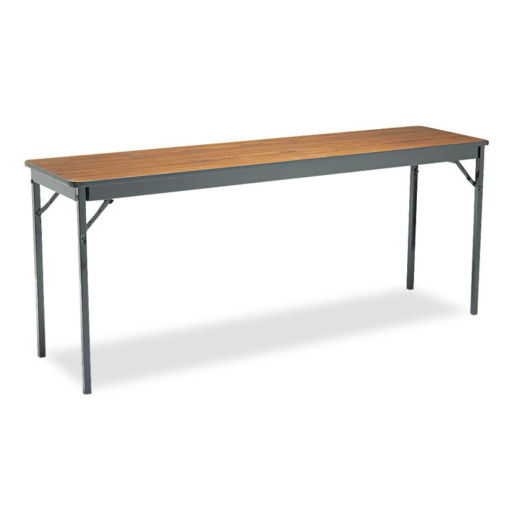 Barricks Special Size Folding Table, Rectangular, 72w x 18d x 30h, Walnut/Black (BRKCL1872WA) Each