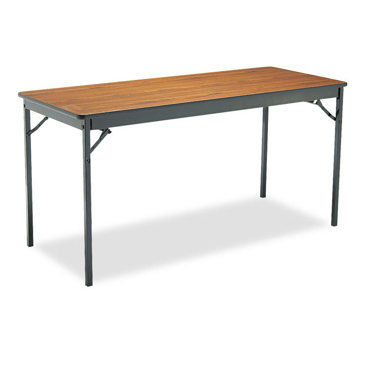 Barricks Special Size Folding Table, Rectangular, 60w x 24d x 30h, Walnut/Black (BRKCL2460WA) Each