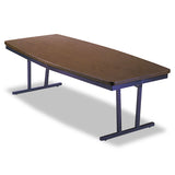 Barricks Economy Conference Folding Table, Boat, 96w x 36d x 30h, Walnut/Black (BRKECT368WA) Each