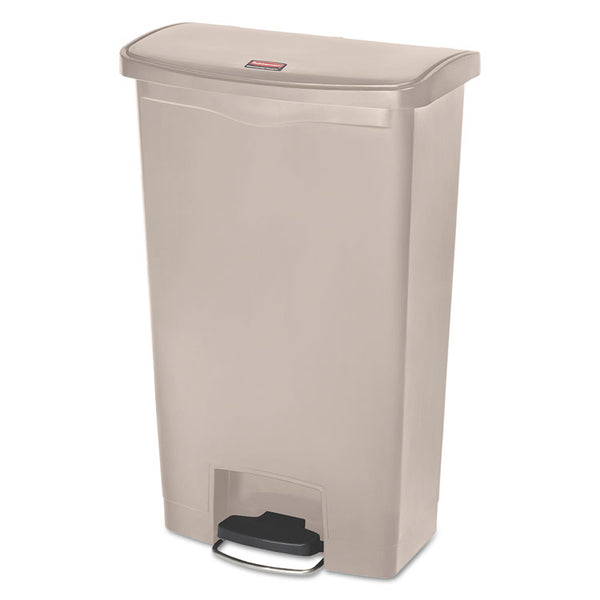 Rubbermaid® Commercial Streamline Resin Step-On Container, Front Step Style, 18 gal, Polyethylene, Beige (RCP1883460) Each