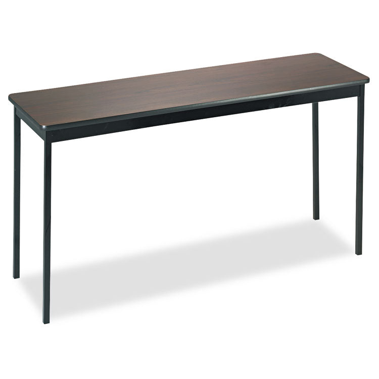 Barricks Utility Table, Rectangular, 60w x 18d x 30h, Walnut/Black (BRKUT1860WA) Each