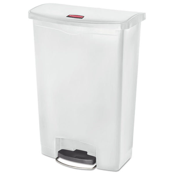 Rubbermaid® Commercial Streamline Resin Step-On Container, Front Step Style, 24 gal, Polyethylene, White (RCP1883561)