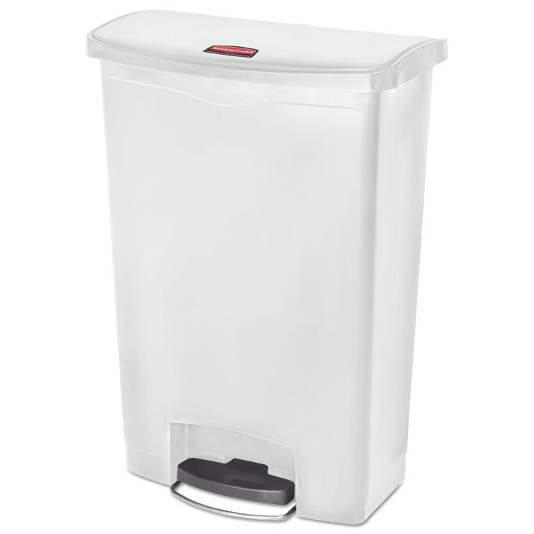 Rubbermaid® Commercial Streamline Resin Step-On Container, Front Step Style, 24 gal, Polyethylene, White (RCP1883561) Each