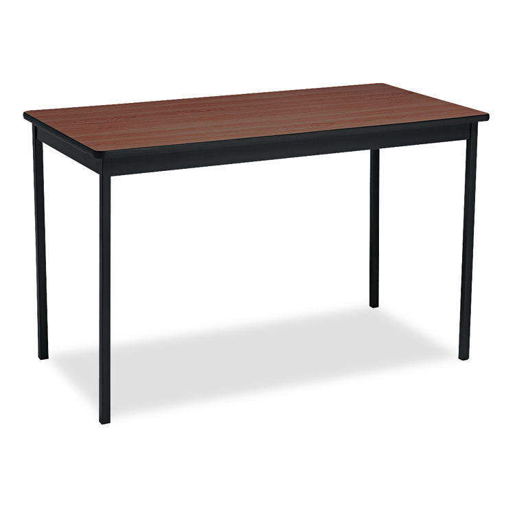 Barricks Utility Table, Rectangular, 48w x 24d x 30h, Walnut/Black (BRKUT244830WA) Each