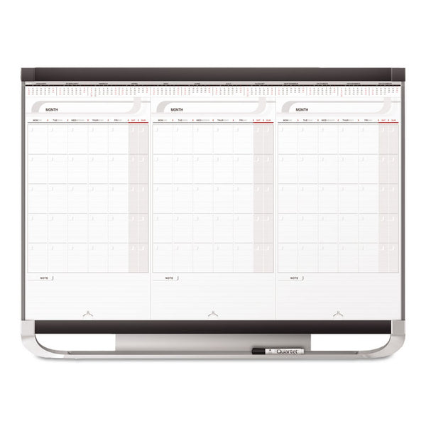 Quartet® Prestige 2 Total Erase Three-Month Calendar, 36 x 24, White Surface, Graphite Fiberboard/Plastic Frame (QRTCMP32P2)