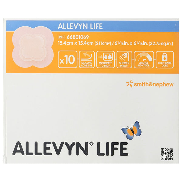 Allevyn Life Foam Dressing 6-1/16 X 6-1/16 Inch With Border Film Backing Silicone Gel Adhesive Quadrilobe Sterile (834487_CS) 60/CS