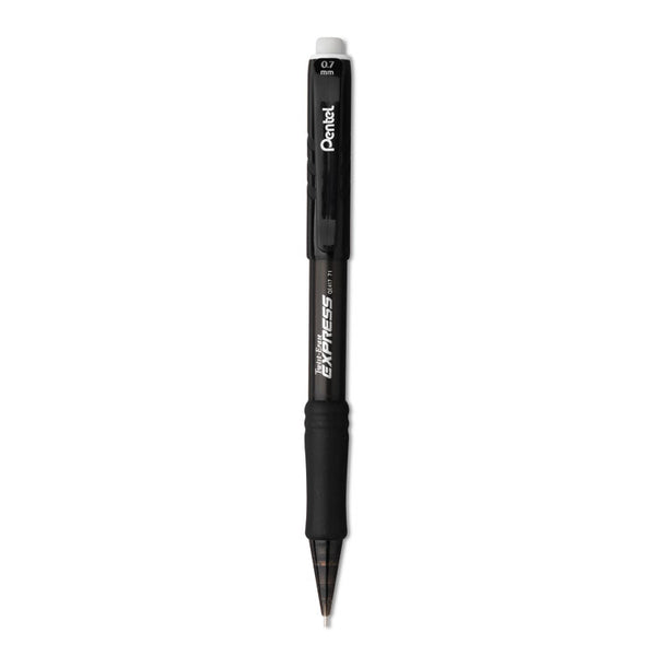 Pentel® Twist-Erase EXPRESS Mechanical Pencil, 0.7 mm, HB (#2), Black Lead, Black Barrel, Dozen (PENQE417A) Box of 12