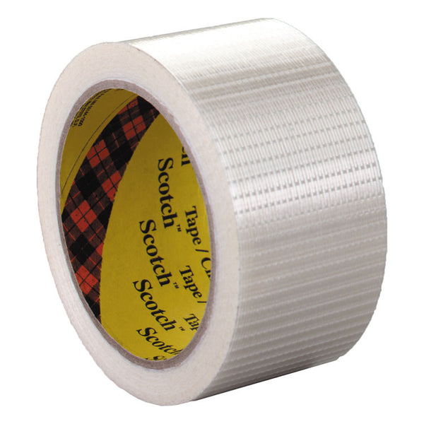 Scotch® Bi-Directional Filament Tape, 3" Core, 50 mm x 50 m, Clear (MMM8959)