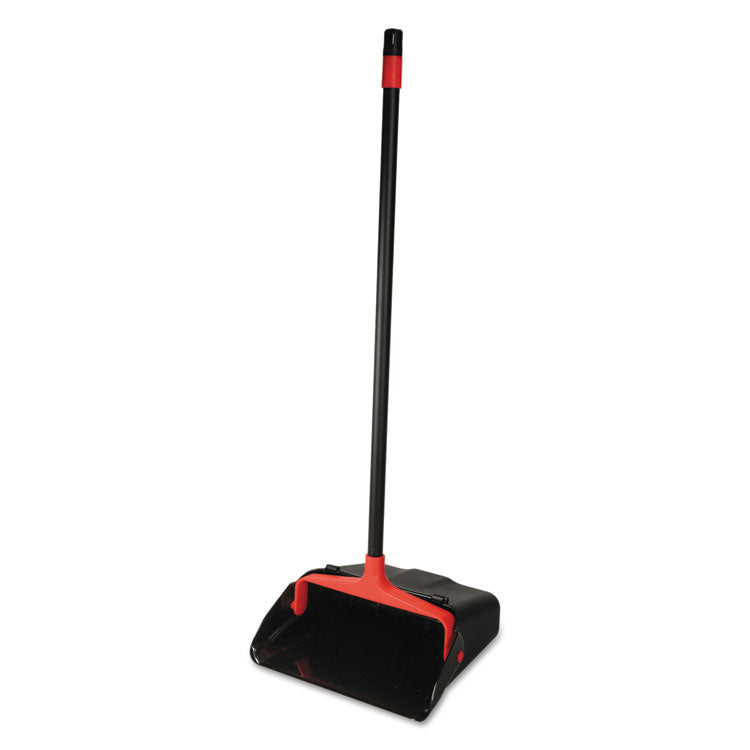 O-Cedar® Commercial Maxi-Plus Lobby Dust Pan with Rear Wheels, 13 x 35, 30" Handle, Plastic, Black, 6/Carton (DVOCB962082) Case of 6
