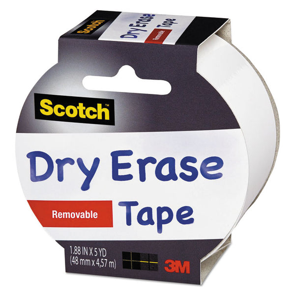 Scotch® Dry Erase Tape, 3" Core, 1.88" x 5 yds, White (MMM1905RDEWHT)
