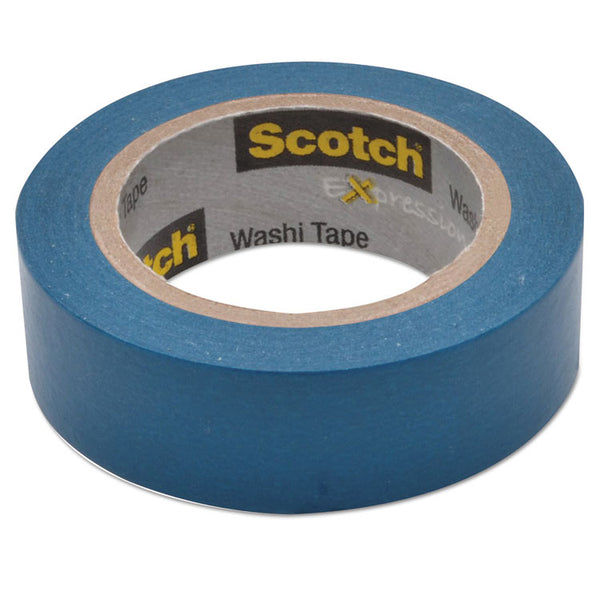 Scotch® Expressions Washi Tape, 1.25" Core, 0.59" x 32.75 ft, Blue (MMMC314BLU)