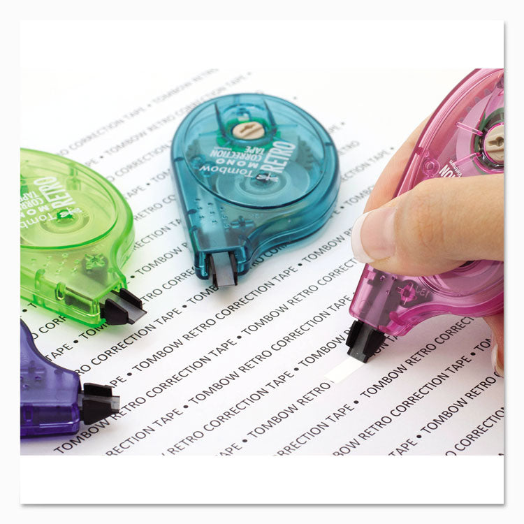 MONO Original Correction Tape, Assortedt RetroColor Applicators, 0.17