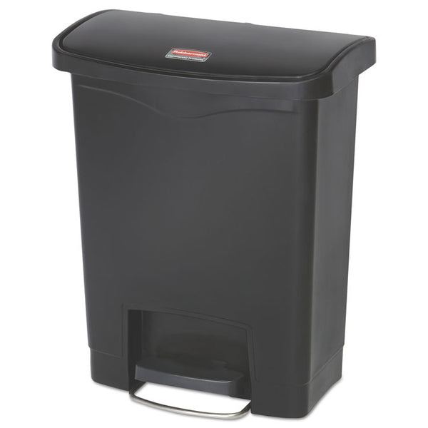 Rubbermaid® Commercial Streamline Resin Step-On Container, Front Step Style, 8 gal, Polyethylene, Black (RCP1883609) Each