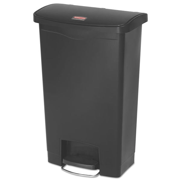 Rubbermaid® Commercial Streamline Resin Step-On Container, Front Step Style, 13 gal, Polyethylene, Black (RCP1883611) Each