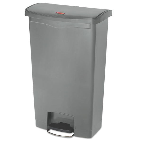 Rubbermaid® Commercial Streamline Resin Step-On Container, Front Step Style, 18 gal, Polyethylene, Gray (RCP1883604) Each