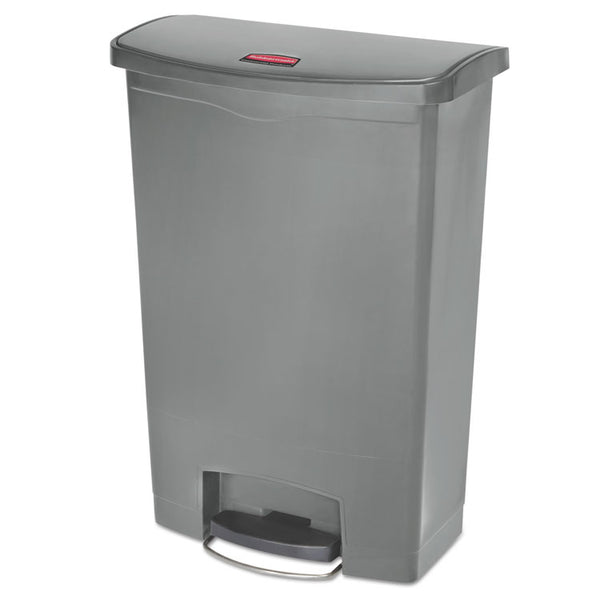 Rubbermaid® Commercial Streamline Resin Step-On Container, Front Step Style, 24 gal, Polyethylene, Gray (RCP1883606)