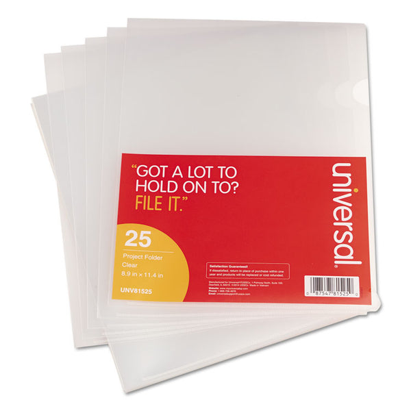 Universal® Project Folders, Letter Size, Clear, 25/Pack (UNV81525)