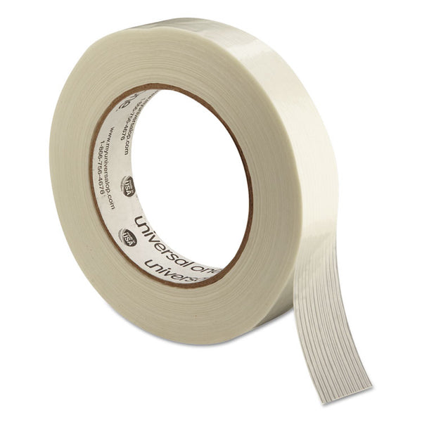 Universal® 190# Medium Grade Filament Tape, 3" Core, 24 mm x 54.8 m, Clear (UNV78001)