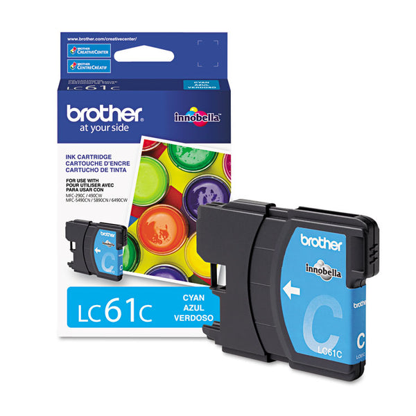 Brother LC61C Innobella Ink, 325 Page-Yield, Cyan (BRTLC61C)