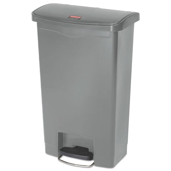 Rubbermaid® Commercial Streamline Resin Step-On Container, Front Step Style, 13 gal, Polyethylene, Gray (RCP1883602) Each