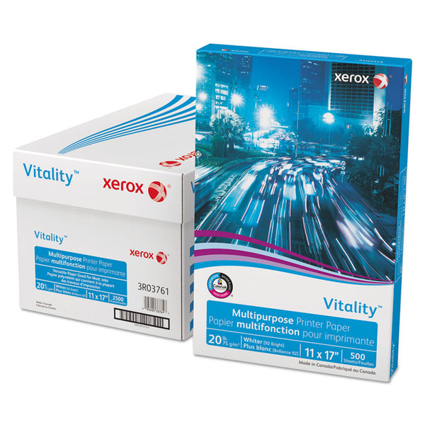 xerox™ Vitality Multipurpose Print Paper, 92 Bright, 20 lb Bond Weight, 11 x 17, White, 500/Ream (XER3R03761)