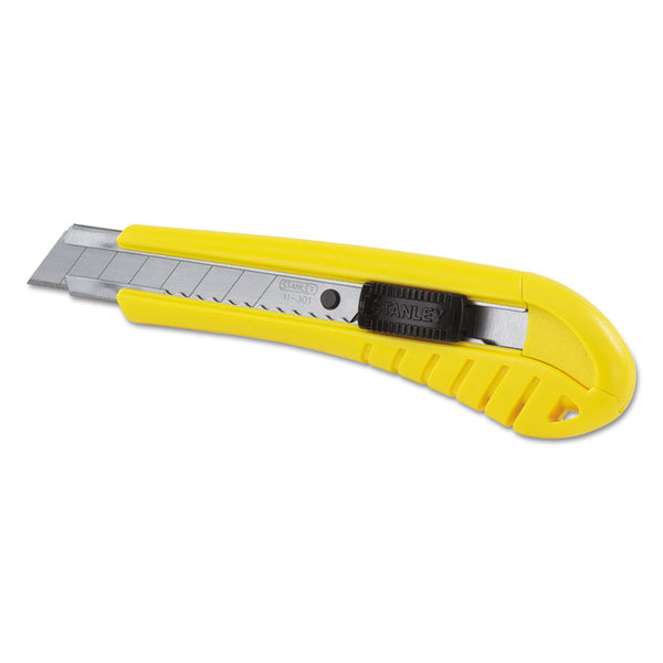 Stanley® Standard Snap-Off Knife, 18 mm Blade, 6.75" Plastic Handle, Yellow (BOS10280)