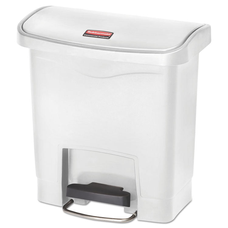 Rubbermaid® Commercial Streamline Resin Step-On Container, Front Step Style, 4 gal, Polyethylene, White (RCP1883554) Each