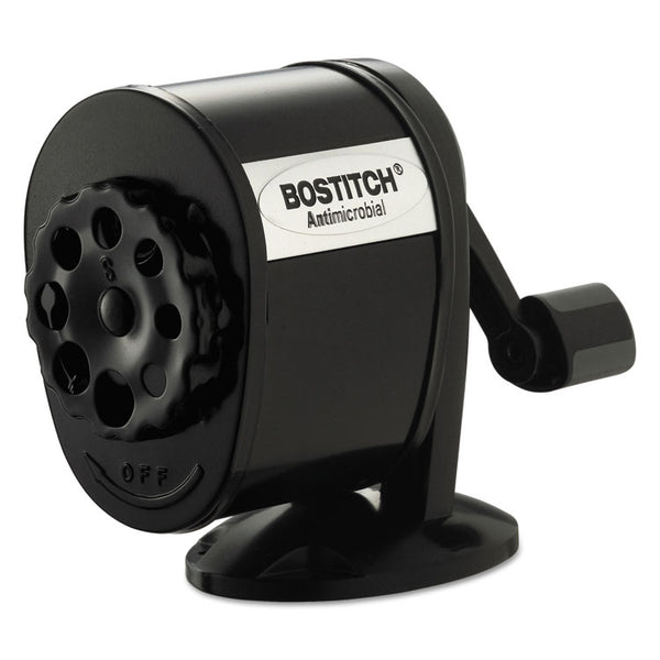 Bostitch® Antimicrobial Manual Pencil Sharpener, Manually-Powered, 5.44 x 2.69 x 4.33, Black (BOSMPS1BLK)