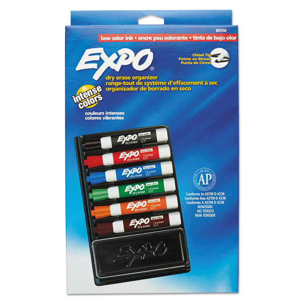 Expo® Low-Odor Dry Erase Marker and Organizer Kit, Broad Chisel Tip, Assorted Colors, 6/Set (SAN80556A) 6 ST