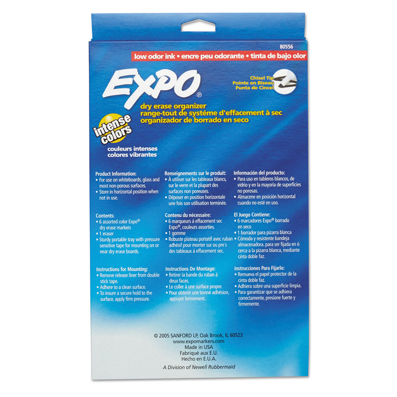 Expo® Low-Odor Dry Erase Marker and Organizer Kit, Broad Chisel Tip, Assorted Colors, 6/Set (SAN80556A) 6 ST