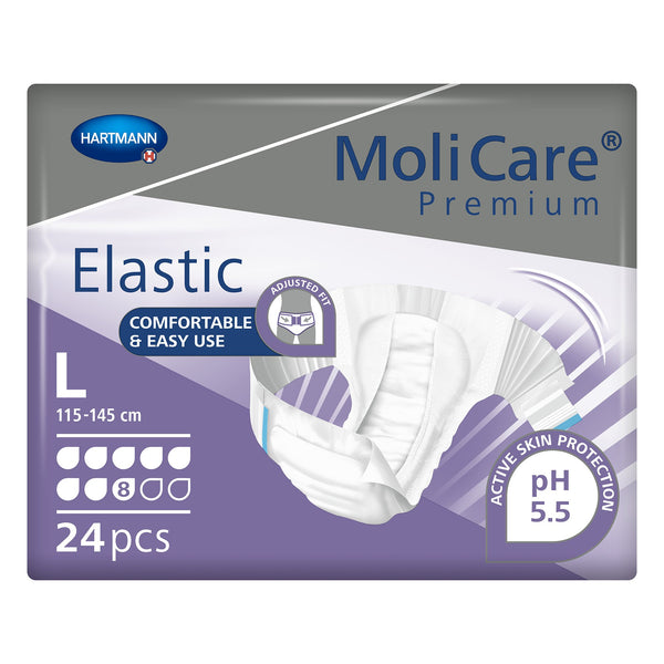 MoliCare® Premium Elastic 8D Unisex Adult Incontinence Brief Large Disposable Heavy Absorbency (1174292_BG) 24/BG