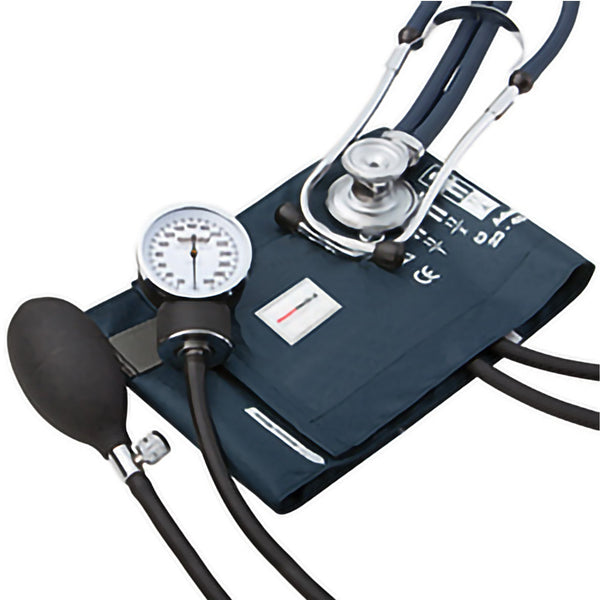 McKesson Brand Reusable Aneroid / Stethoscope Set 23 to 33 cm Adult Cuff Dual Head Sprague Stethoscope Pocket Aneroid (1067624_EA) 1/EA
