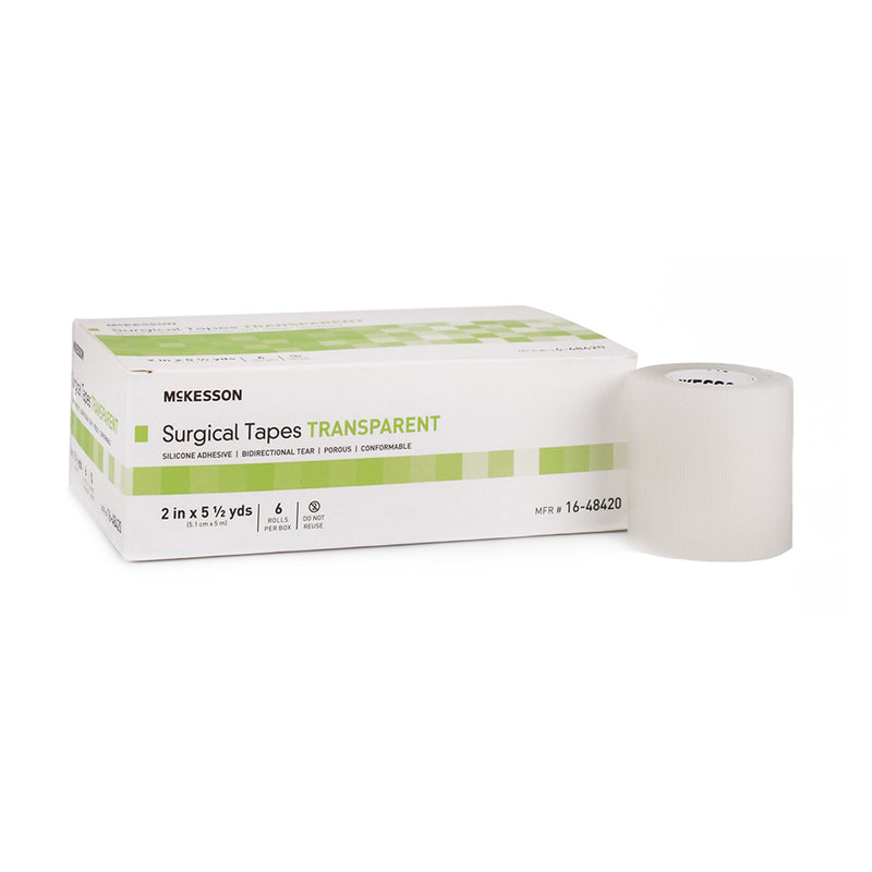 McKesson Medical Tape Transparent 2 Inch X 5-1/2 Yard Plastic / Silicone NonSterile (1073807_RL) 1/RL