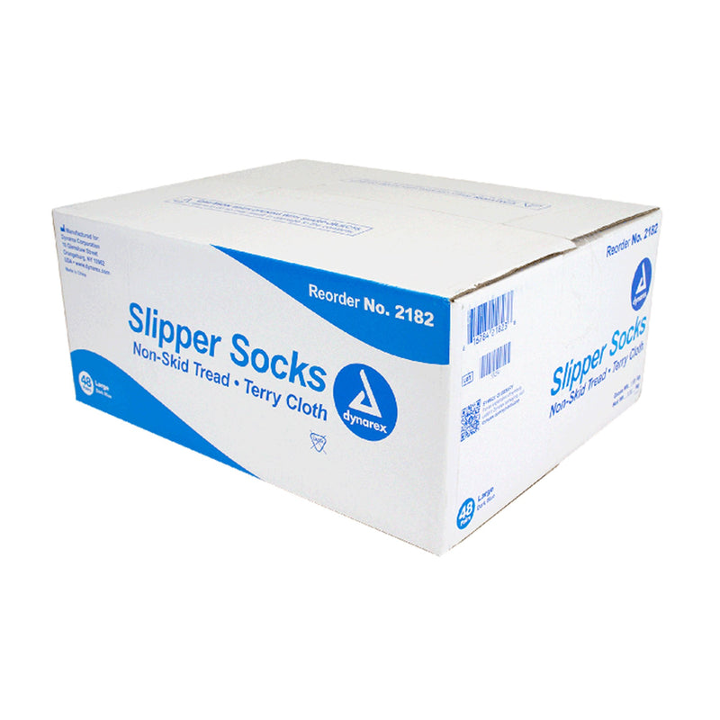 Dynarex Slipper Socks Unisex Adult Large Single Tread Single Patient Use Blue (826645_EA) 1/EA