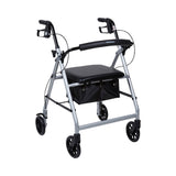 McKesson 4 Wheel Rollator Silver Adjustable Height / Folding Aluminum Frame (1065267_EA) 1/EA