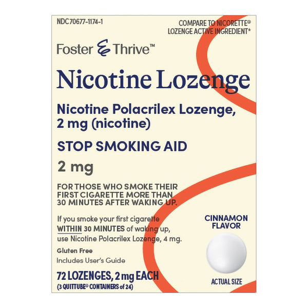 Foster & Thrive™ Stop Smoking Aid 2 mg Strength Lozenge (1238912_PK) 72/PK