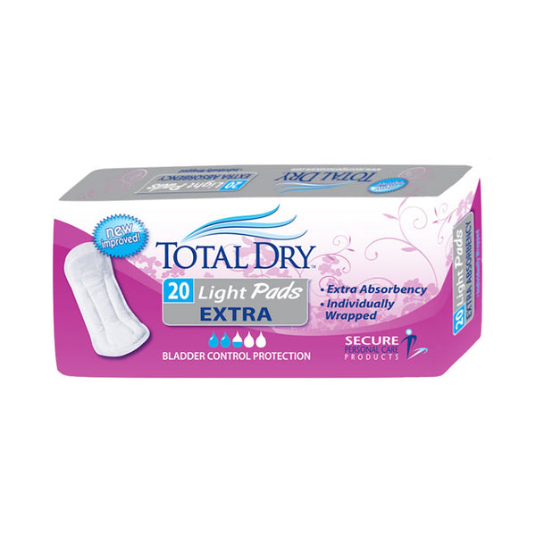 TotalDry™ Bladder Control Pad 11 Inch Length Light Absorbency Polymer Core Regular (975704_BG) 20/BG