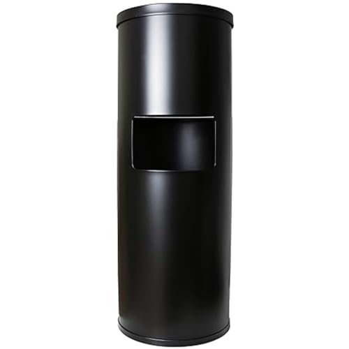 GoodEarth Black Stainless Steel Floor Stand Wipe Dispenser with Built-in Trash Receptacle