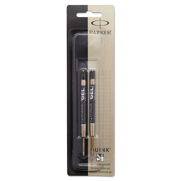 Parker® Refill for Parker Retractable Gel Ink Roller Ball Pens, Medium Conical Tip, Black Ink, 2/Pack (PAR1950362)